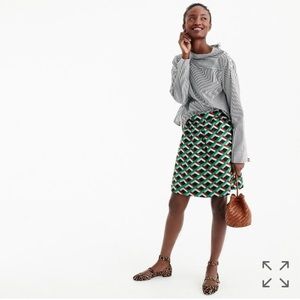 J crew Ratti graphic diamond pattern silk skirt